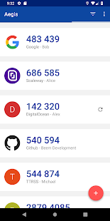 Screenshot of Aegis Authenticator