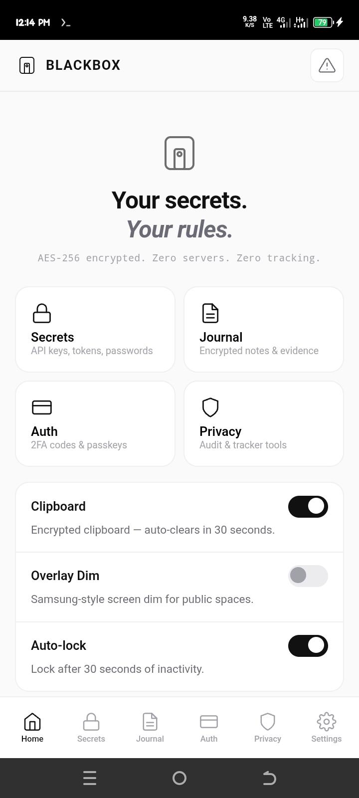 Screenshot of BLACKBOX