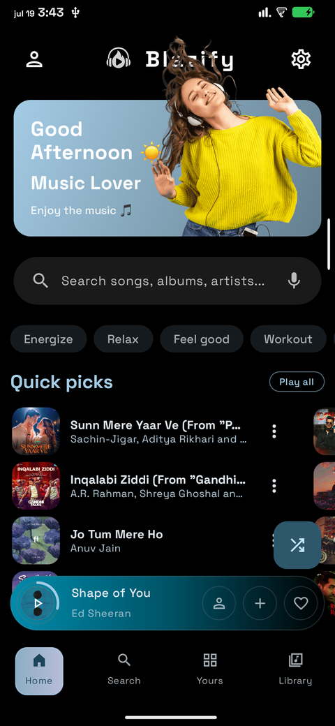 Screenshot of Blazify