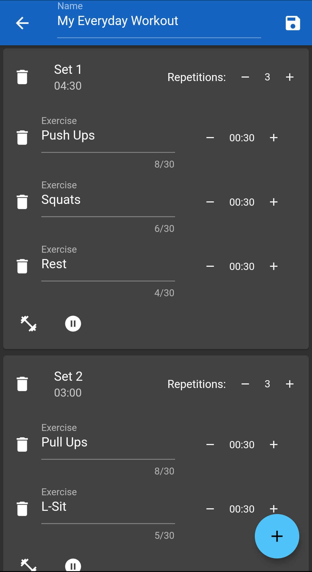 Screenshot of Just Another Workout Timer