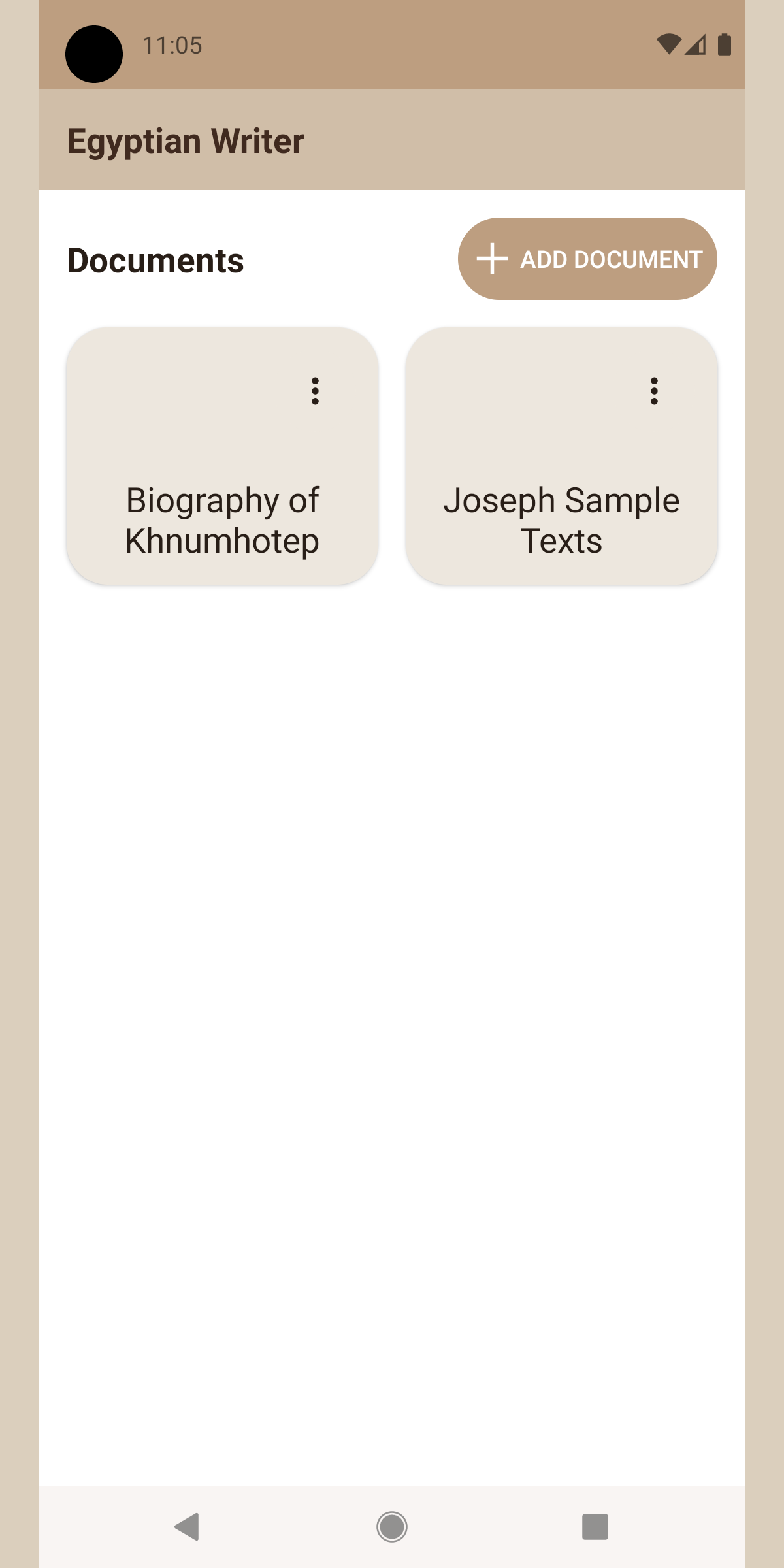 Screenshot of Egyptian Writer