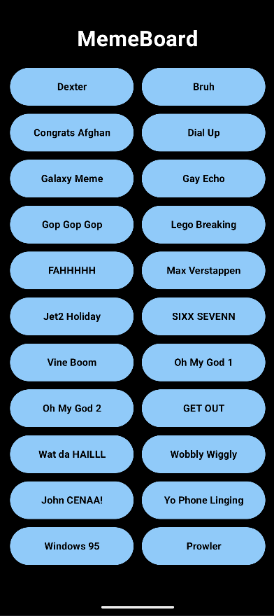 Screenshot of MemeBoard