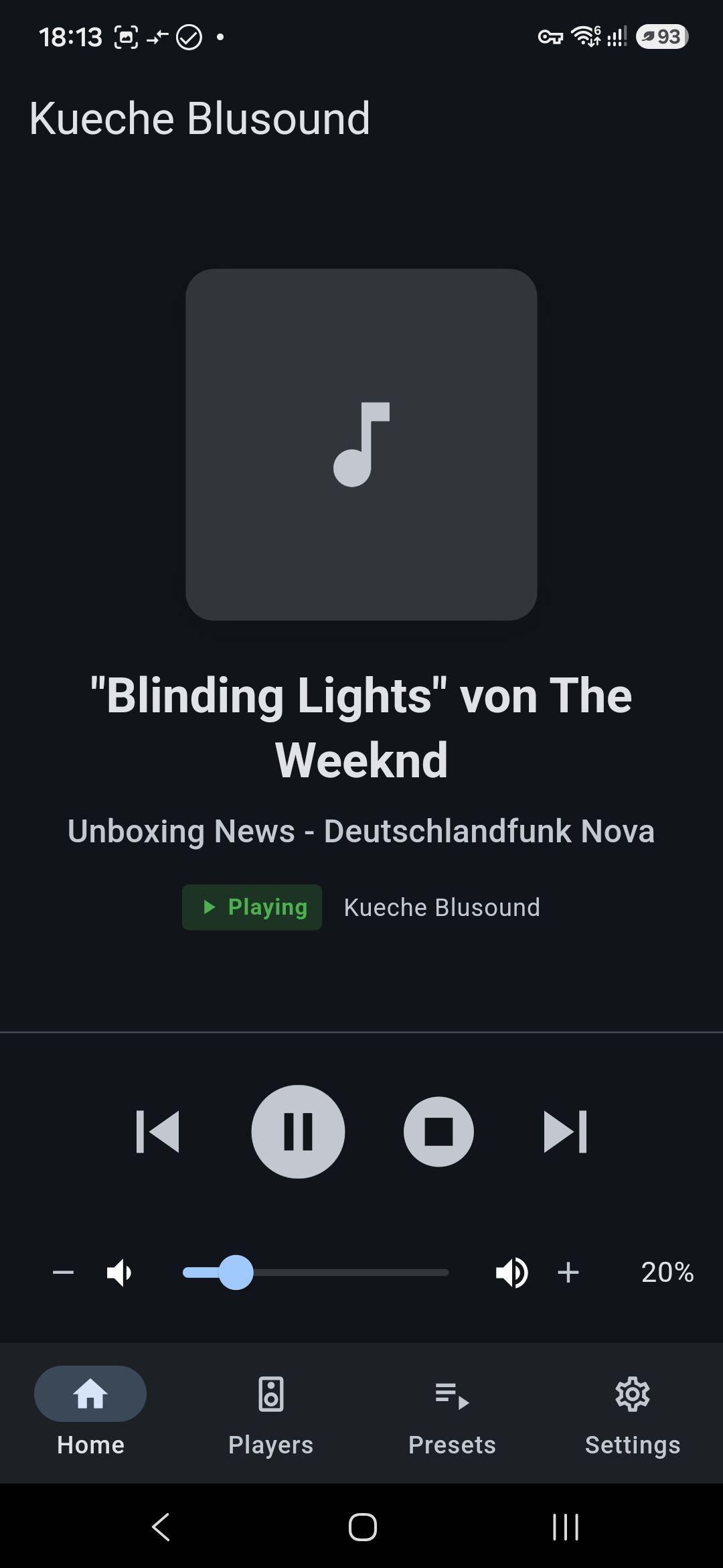 Screenshot of BlueSound Controller