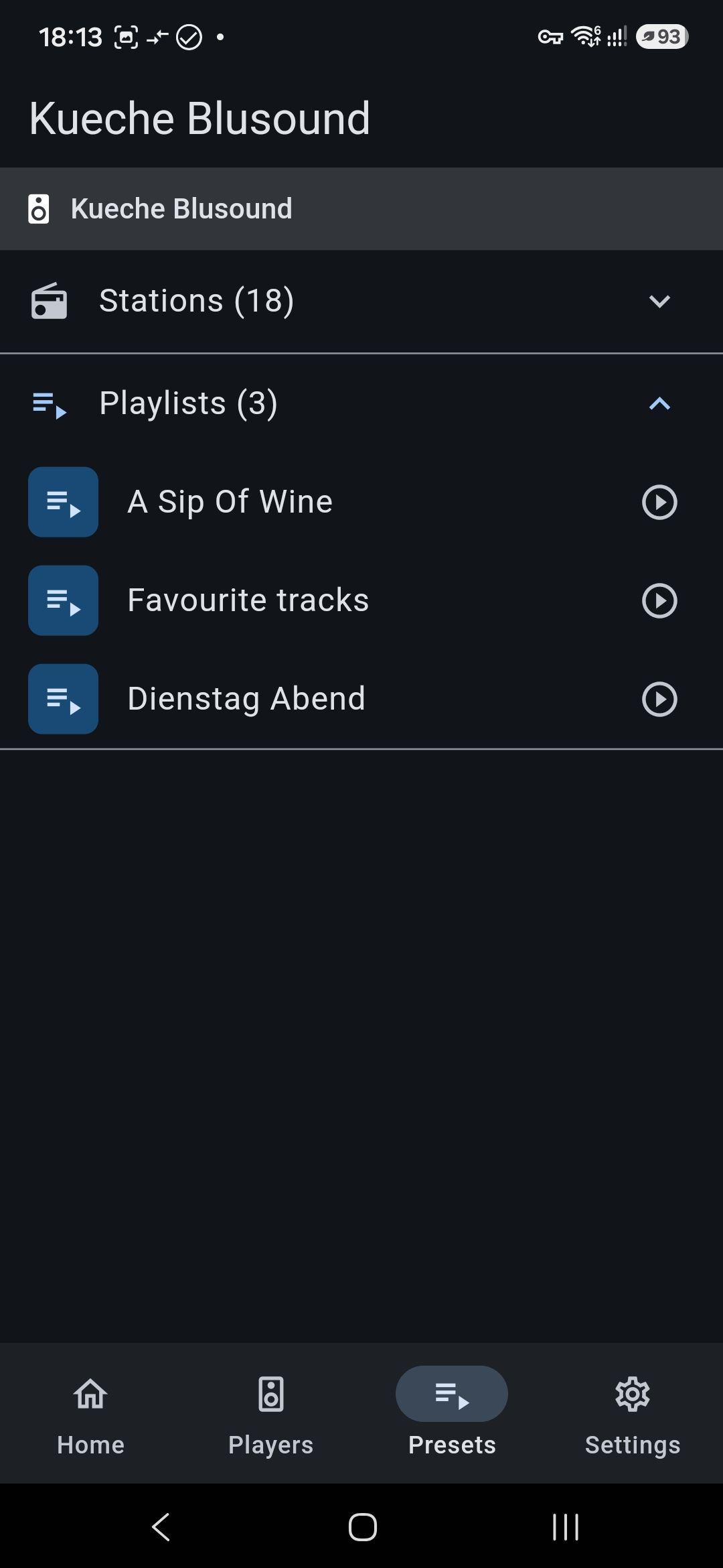 Screenshot of BlueSound Controller