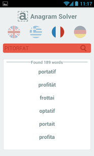 Screenshot of Anagram Solver