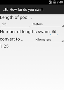 Screenshot of How far do you swim