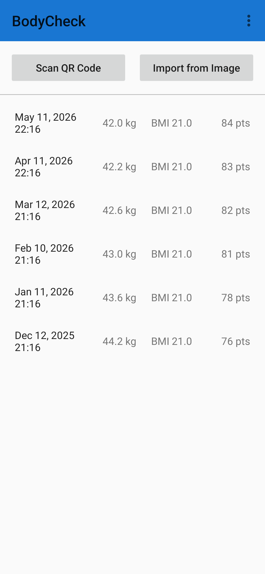 Screenshot of BodyCheck