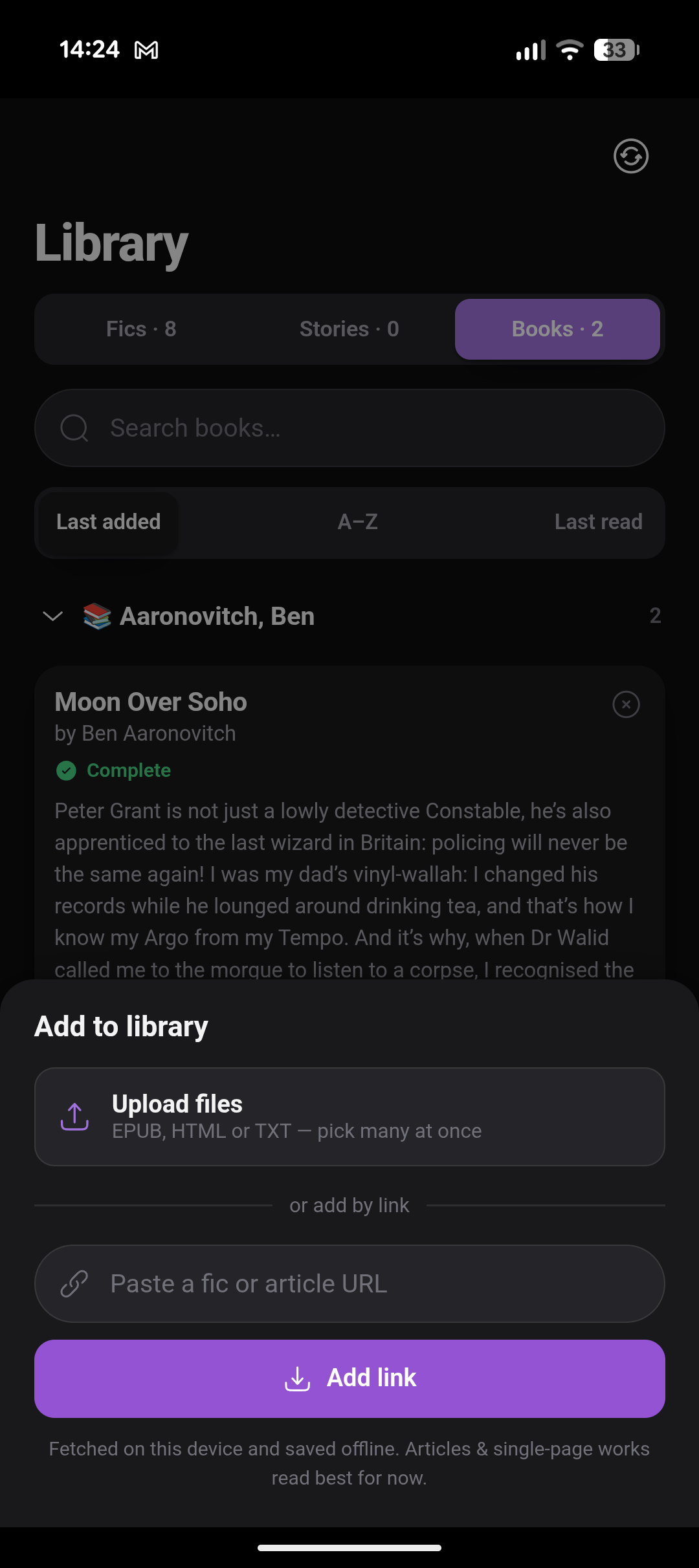 Screenshot of BookStash