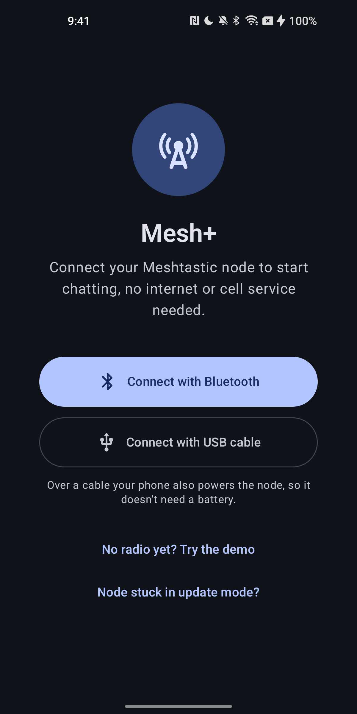 Screenshot of Mesh+ for Meshtastic