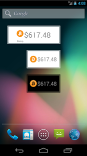 Screenshot of Simple Crypto Widget
