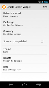 Screenshot of Simple Crypto Widget