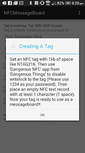 Screenshot of NFCMessageBoard