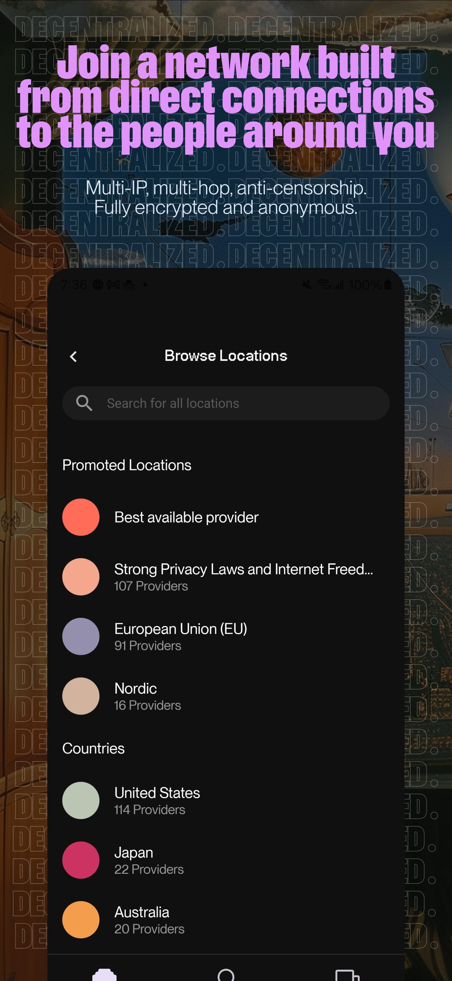 Screenshot of URnetwork