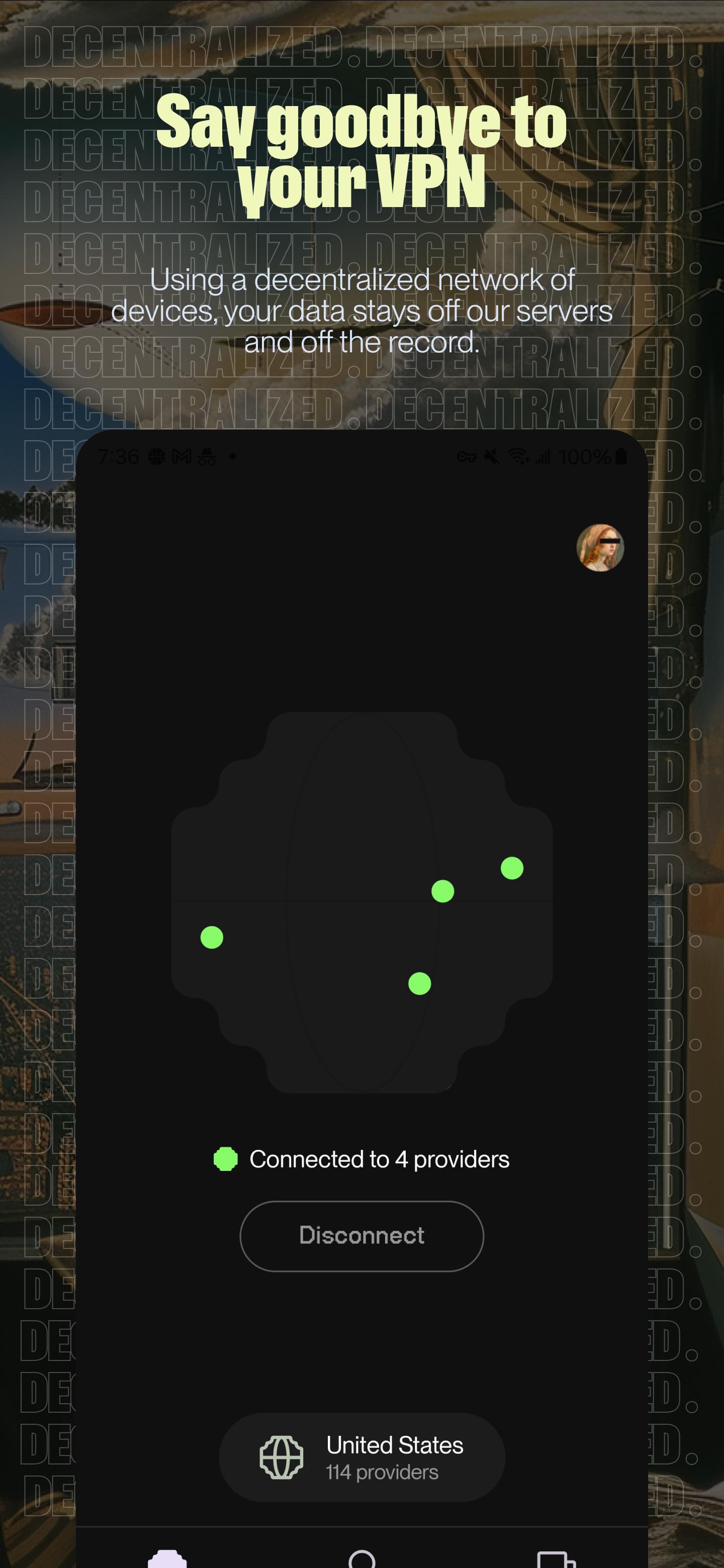 Screenshot of URnetwork