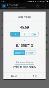 Screenshot of Simple Bitcoin Wallet