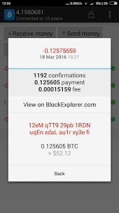 Screenshot of Simple Bitcoin Wallet