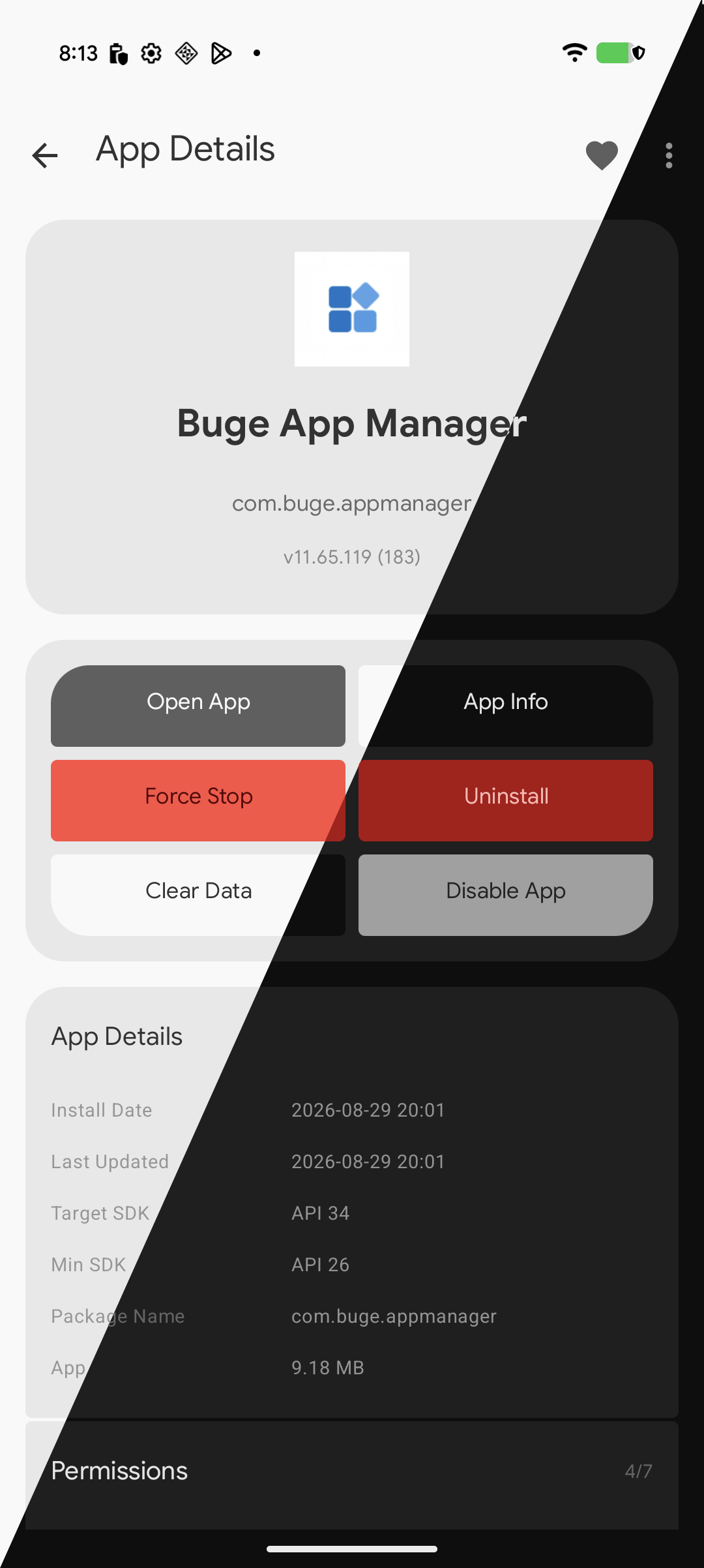 Screenshot of Buge App Manager