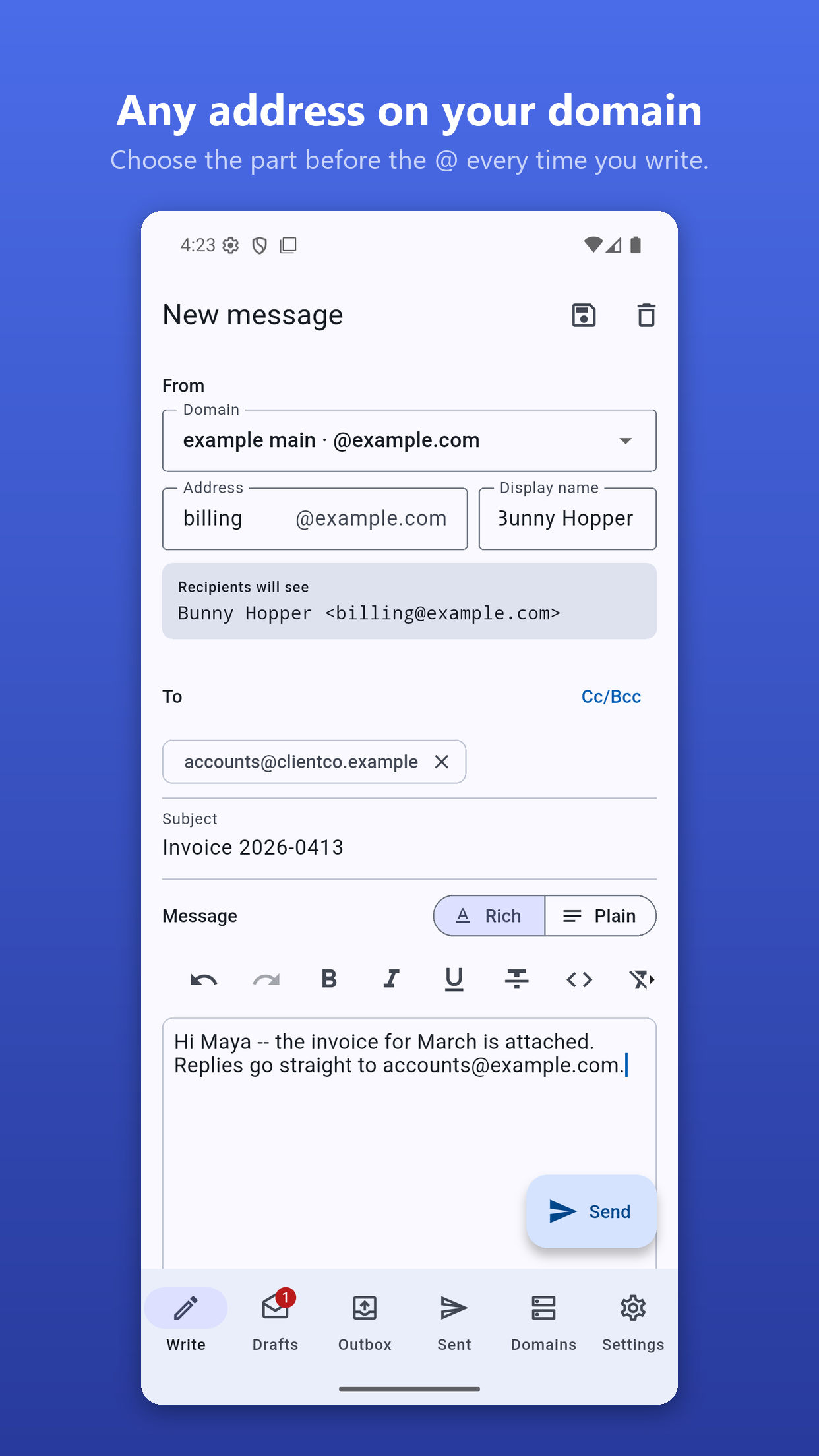Screenshot of Manymail