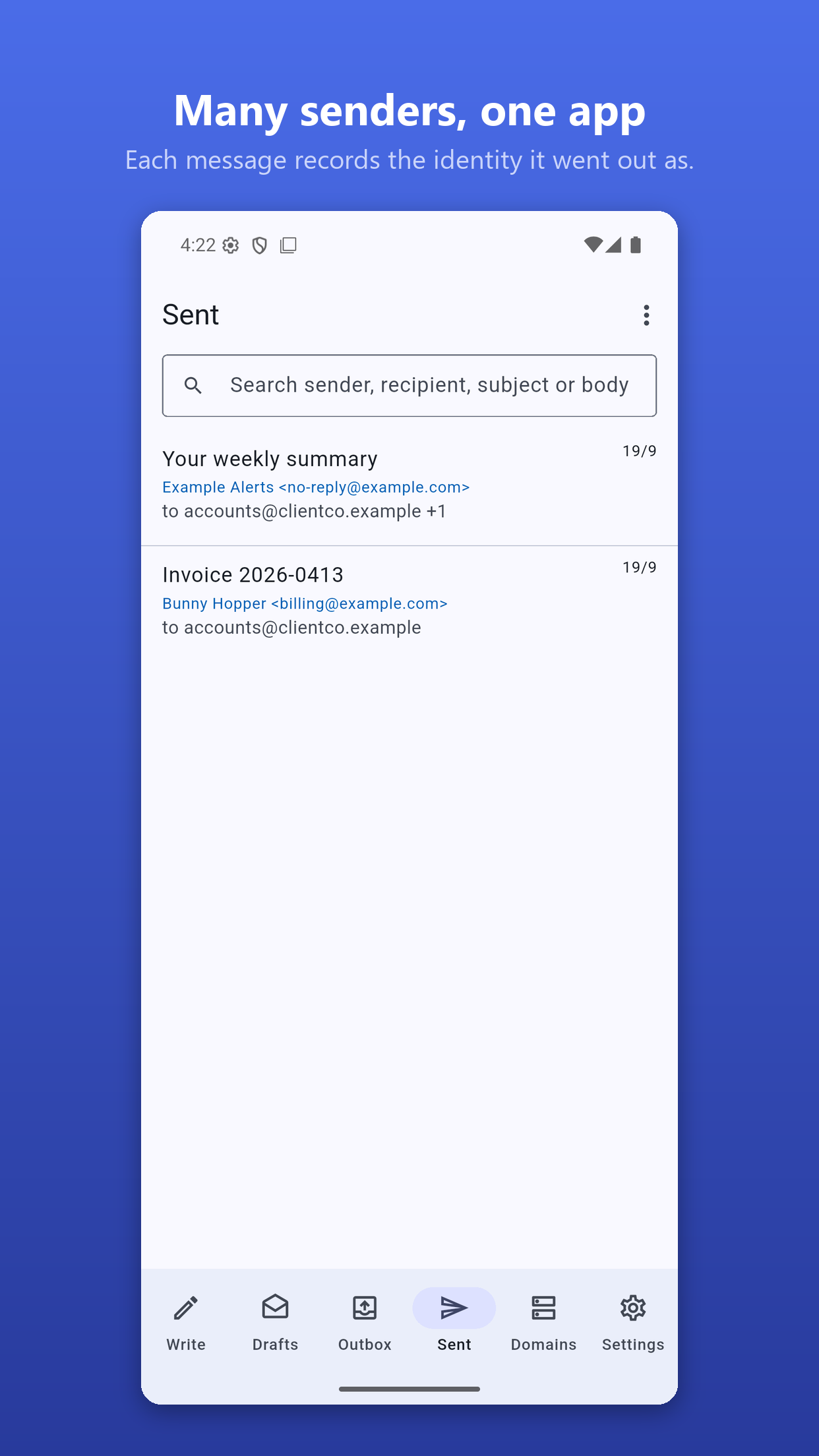 Screenshot of Manymail