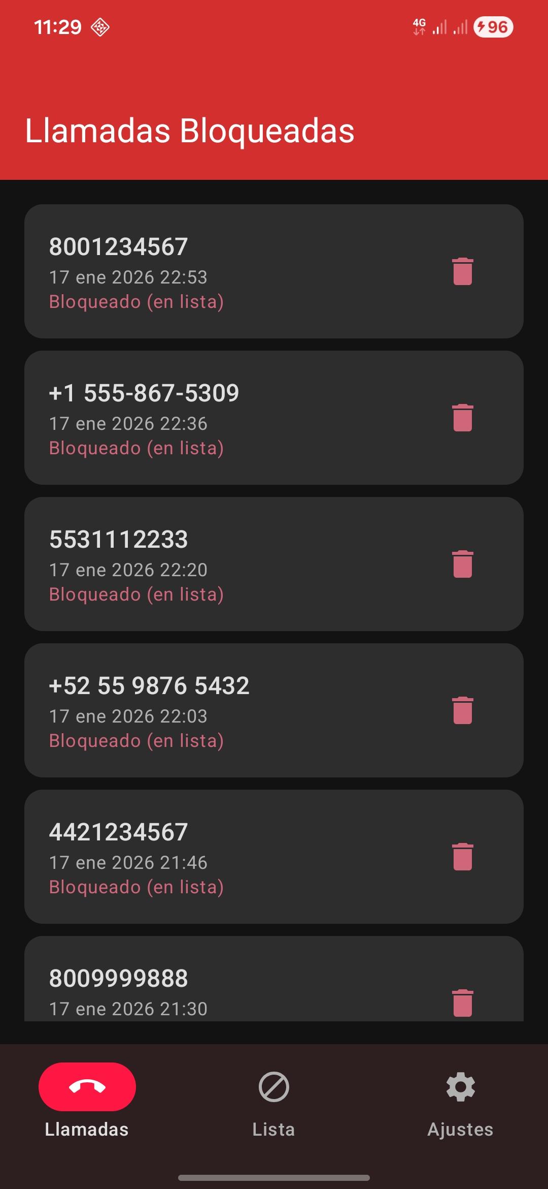Screenshot of Call Blocker