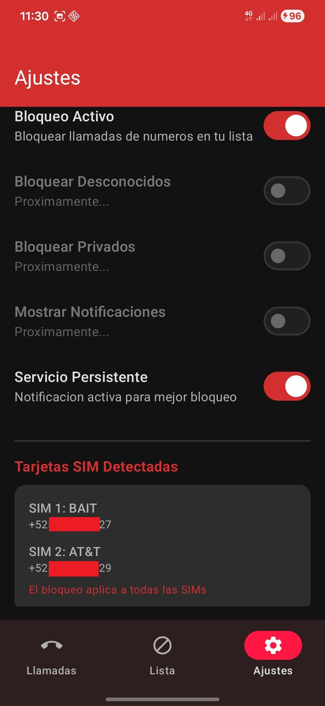 Screenshot of Call Blocker