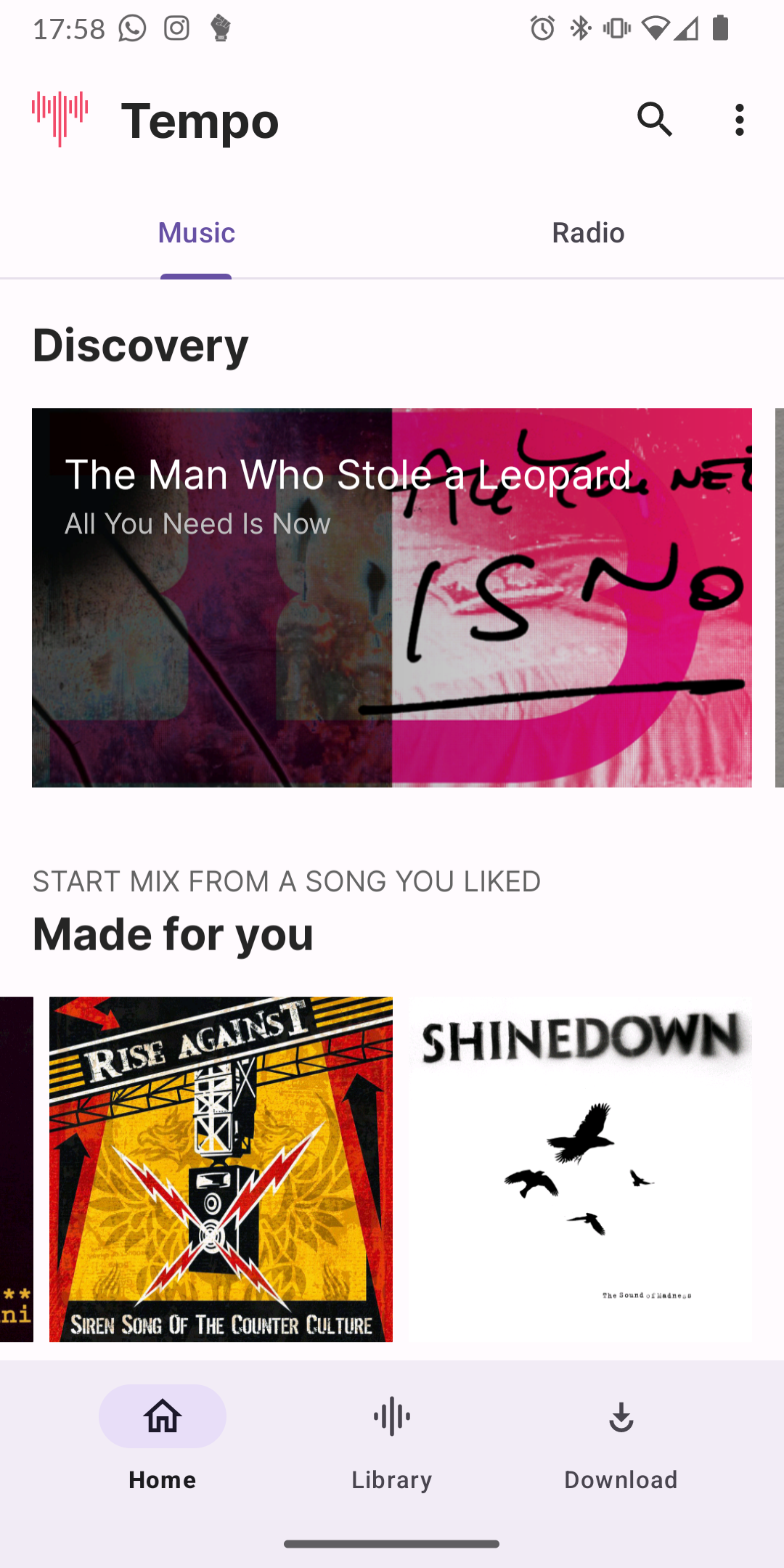 Screenshot of Tempo
