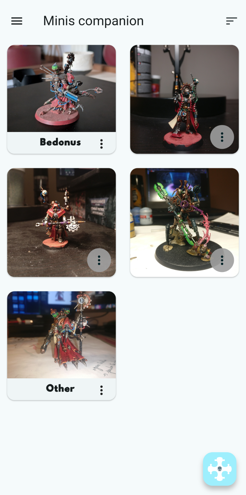 Screenshot of Minis companion