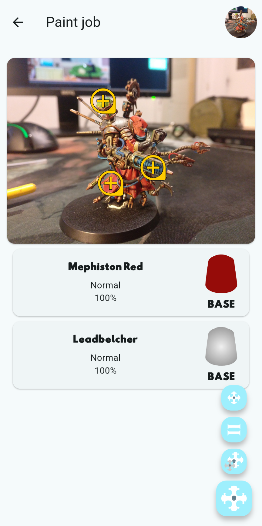 Screenshot of Minis companion