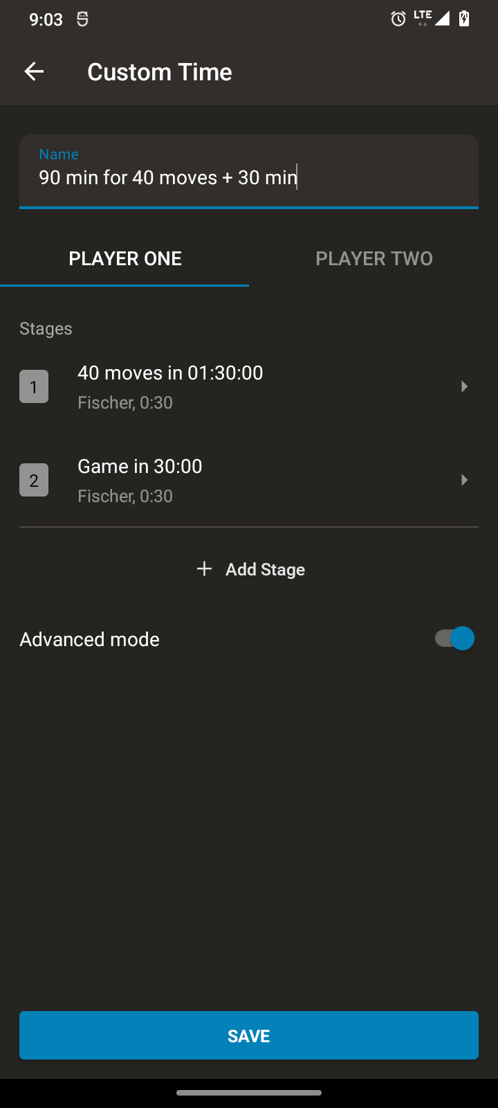Screenshot of Chess Clock