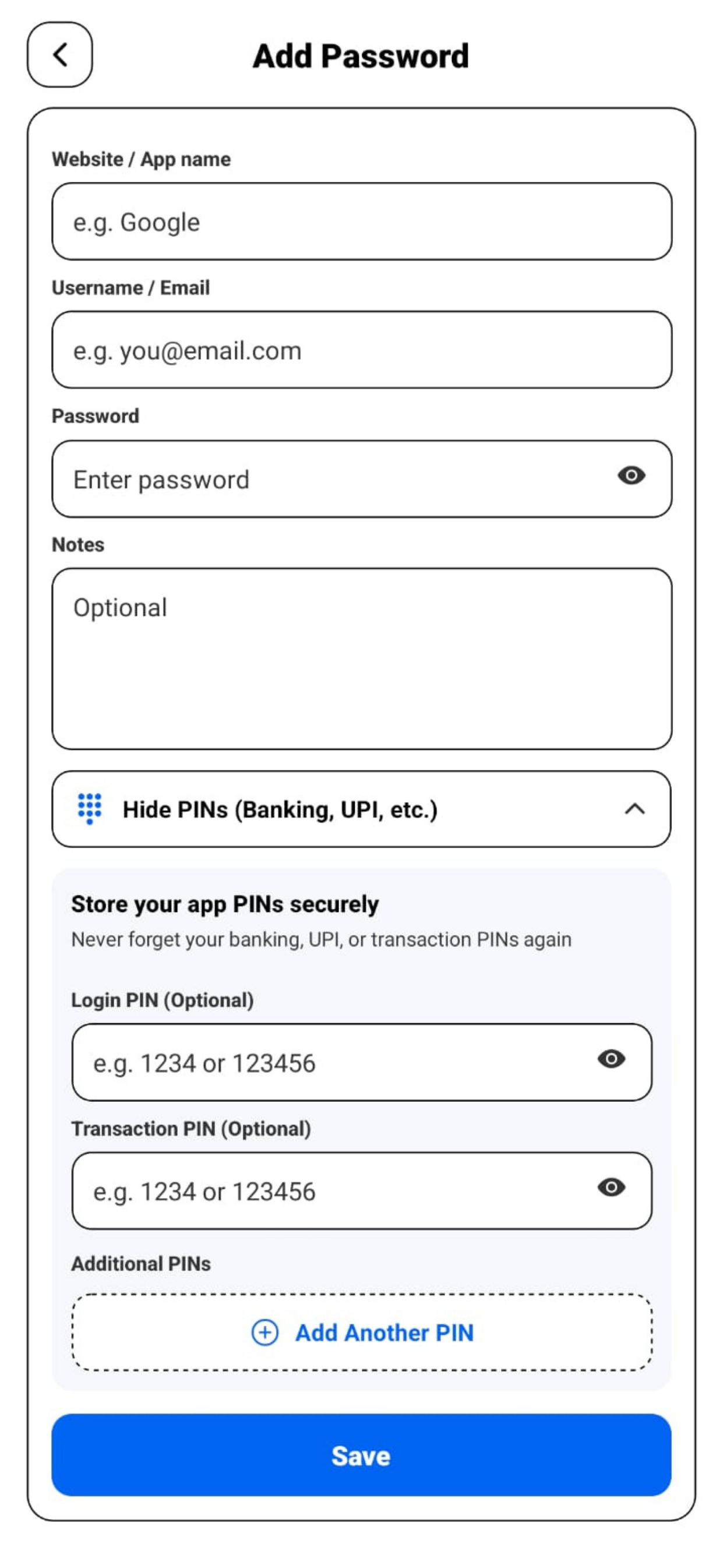 Screenshot of VaultX - Secure Password Manager