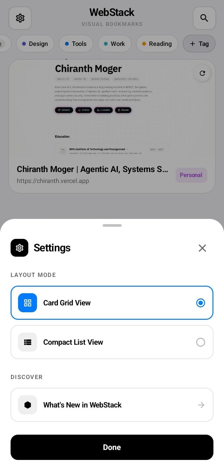 Screenshot of WebStack