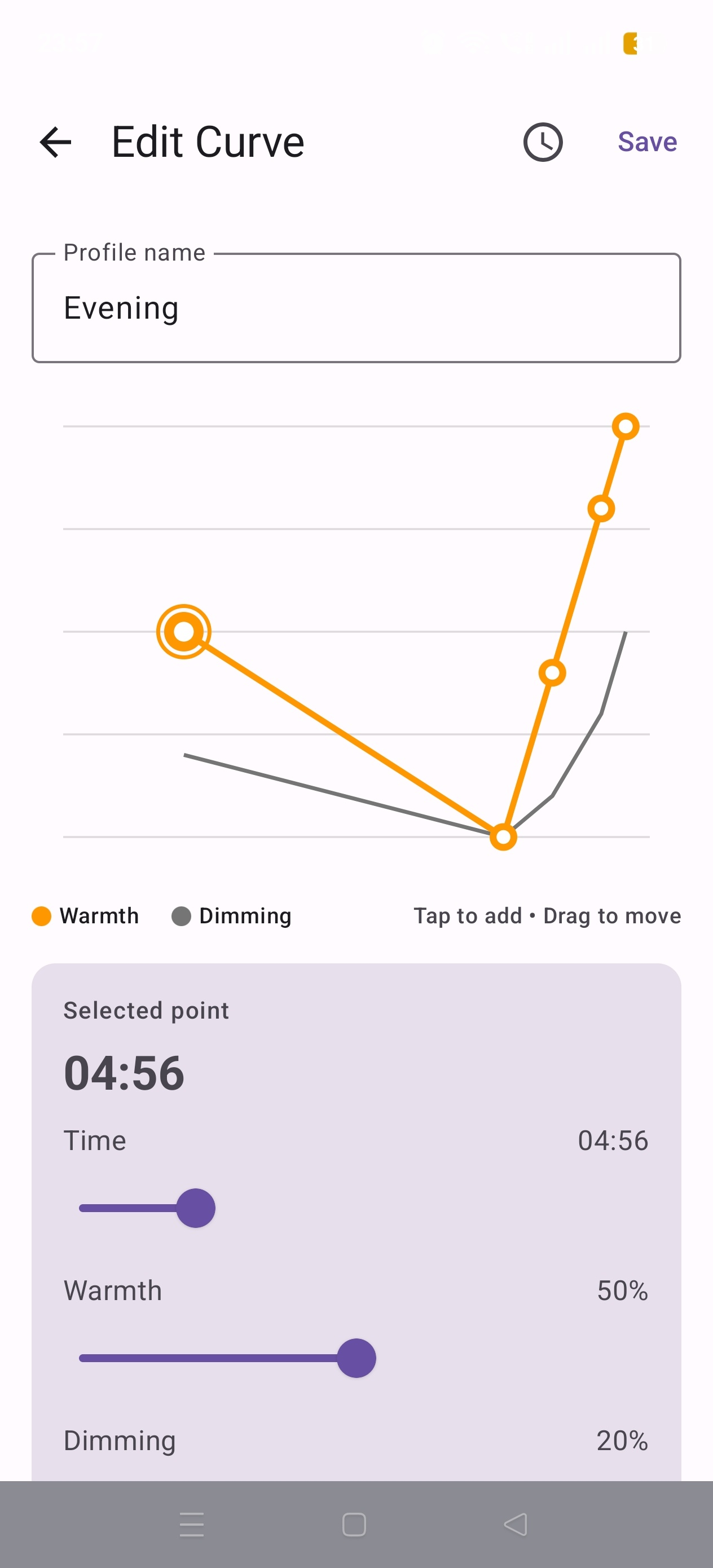 Screenshot of Circadian Display