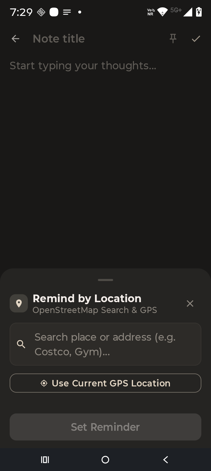 Screenshot of NearNote