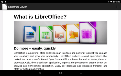 Screenshot of LibreOffice Viewer Beta
