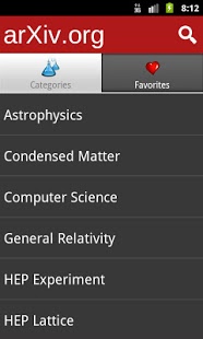 Screenshot of arXiv mobile