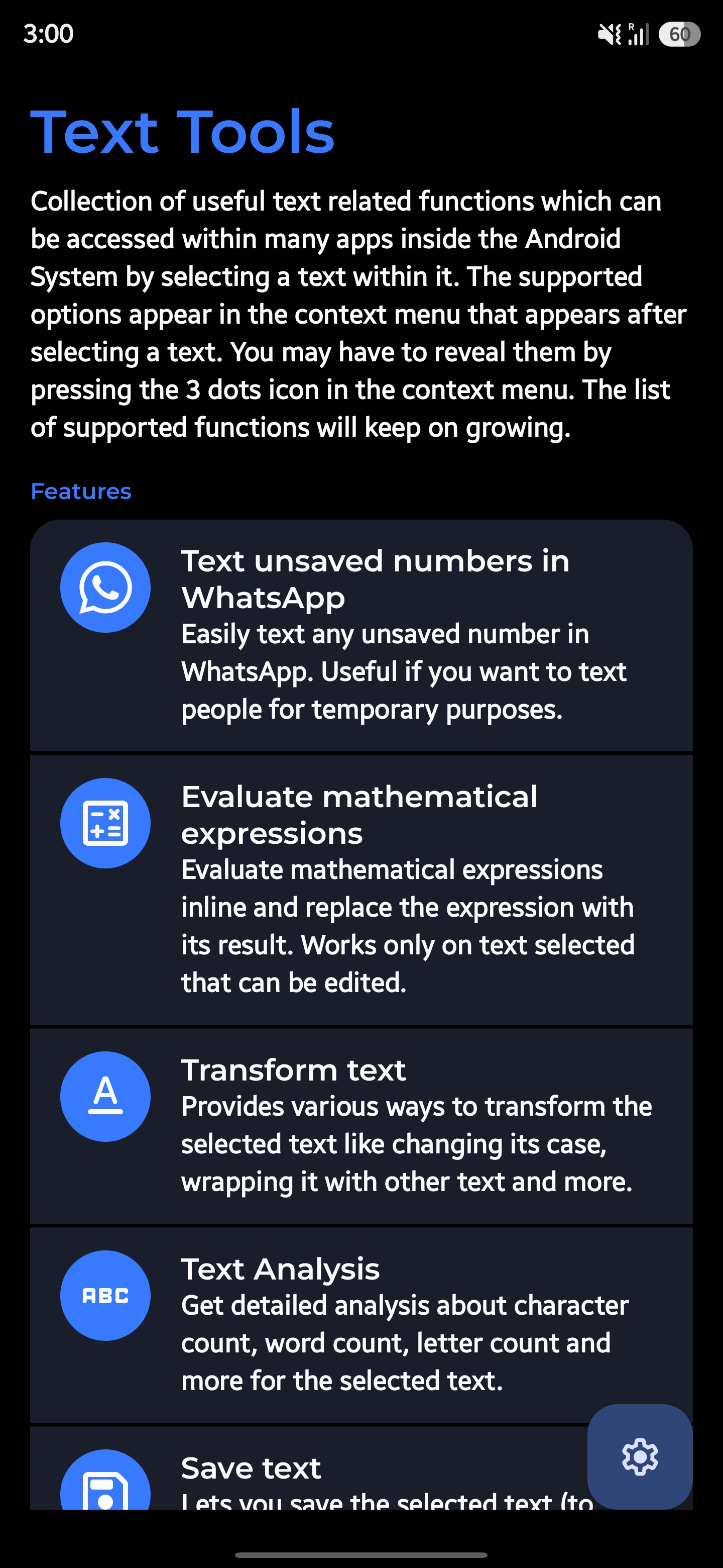 Screenshot of Text Tools