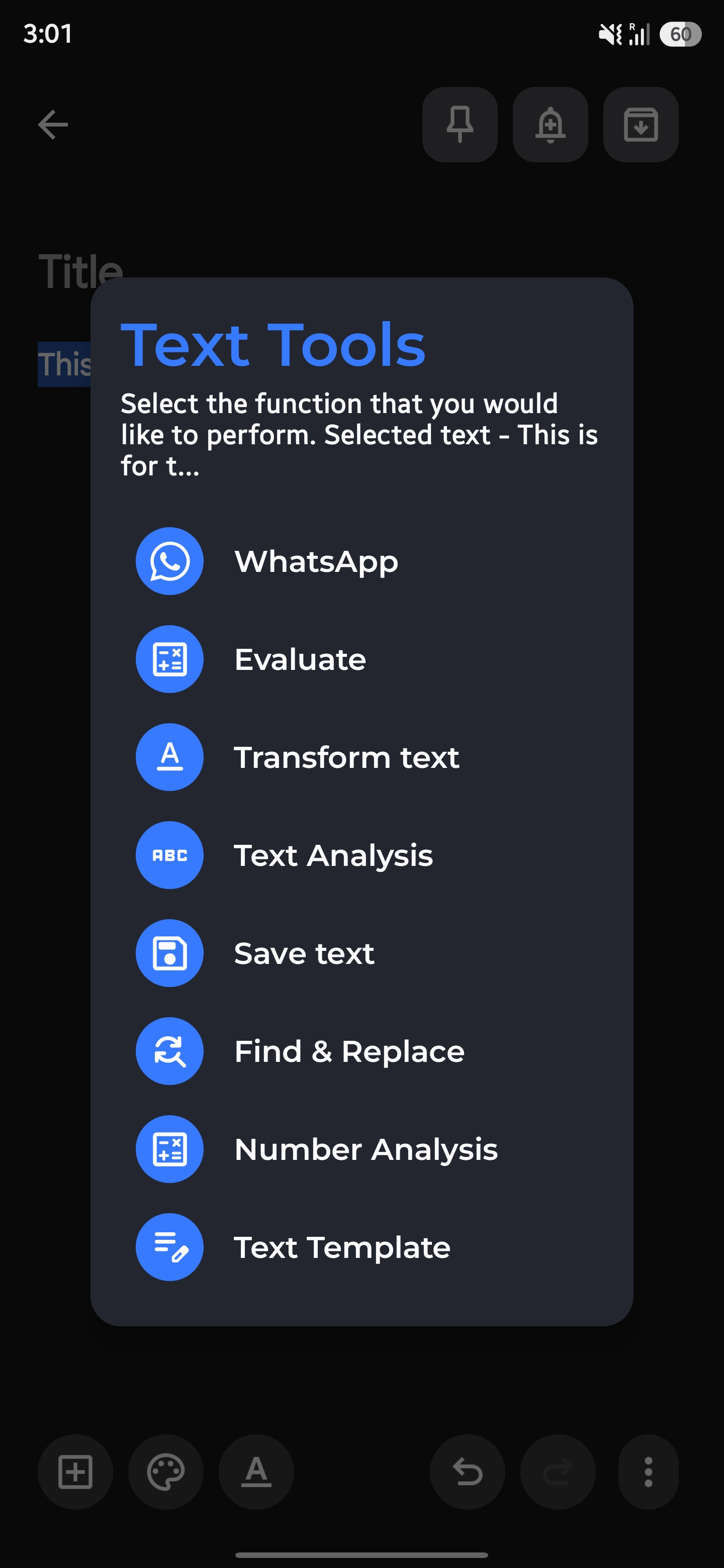 Screenshot of Text Tools