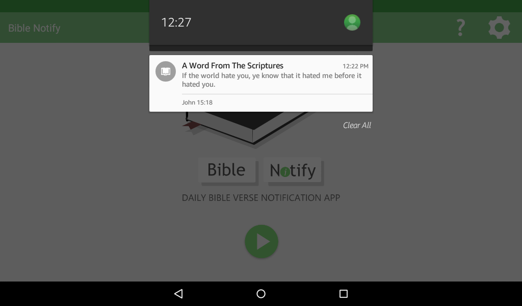 Screenshot of Bible Notify