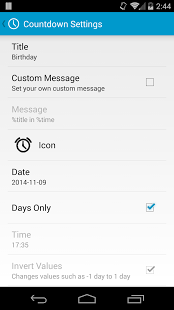 Screenshot of Countdown for DashClock