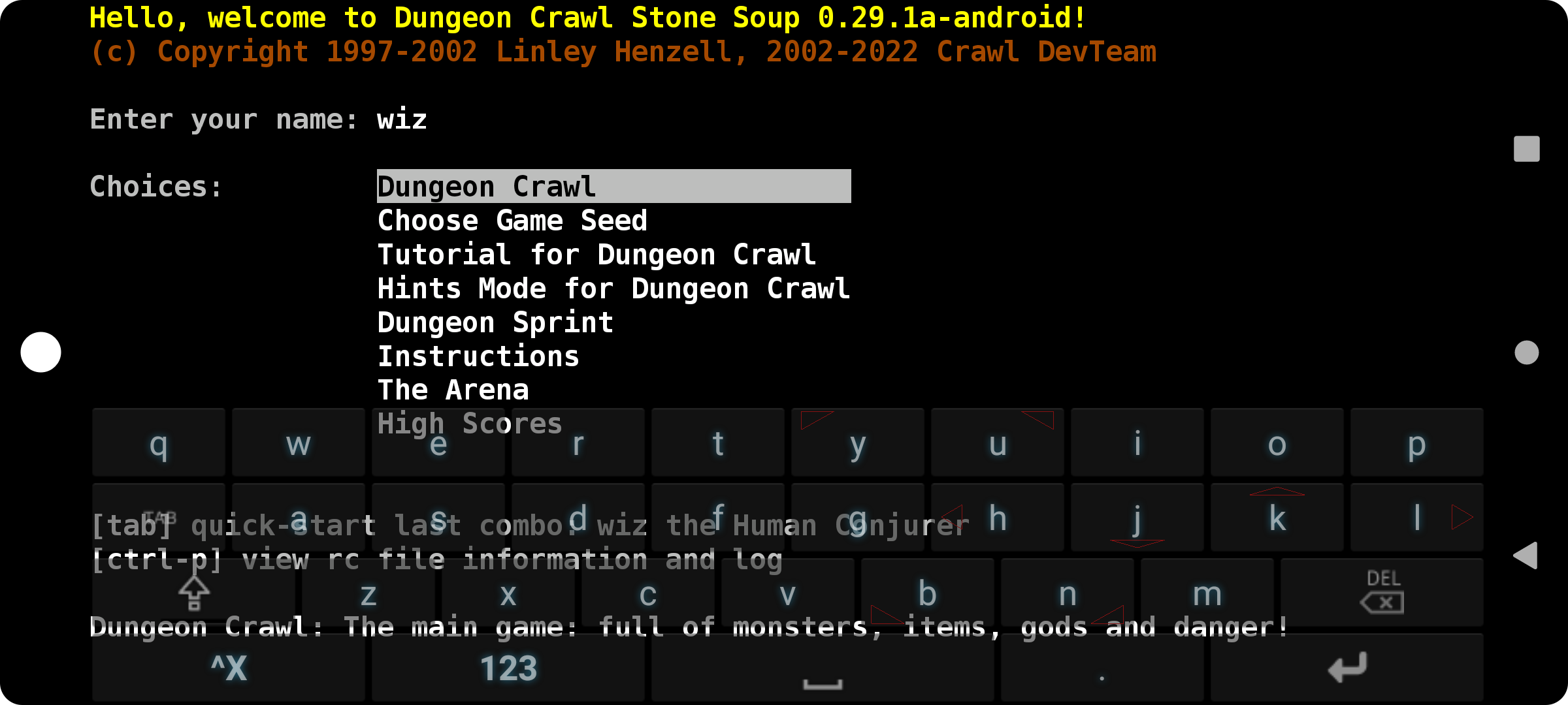 Screenshot of Dungeon Crawl: Stone Soup for Android