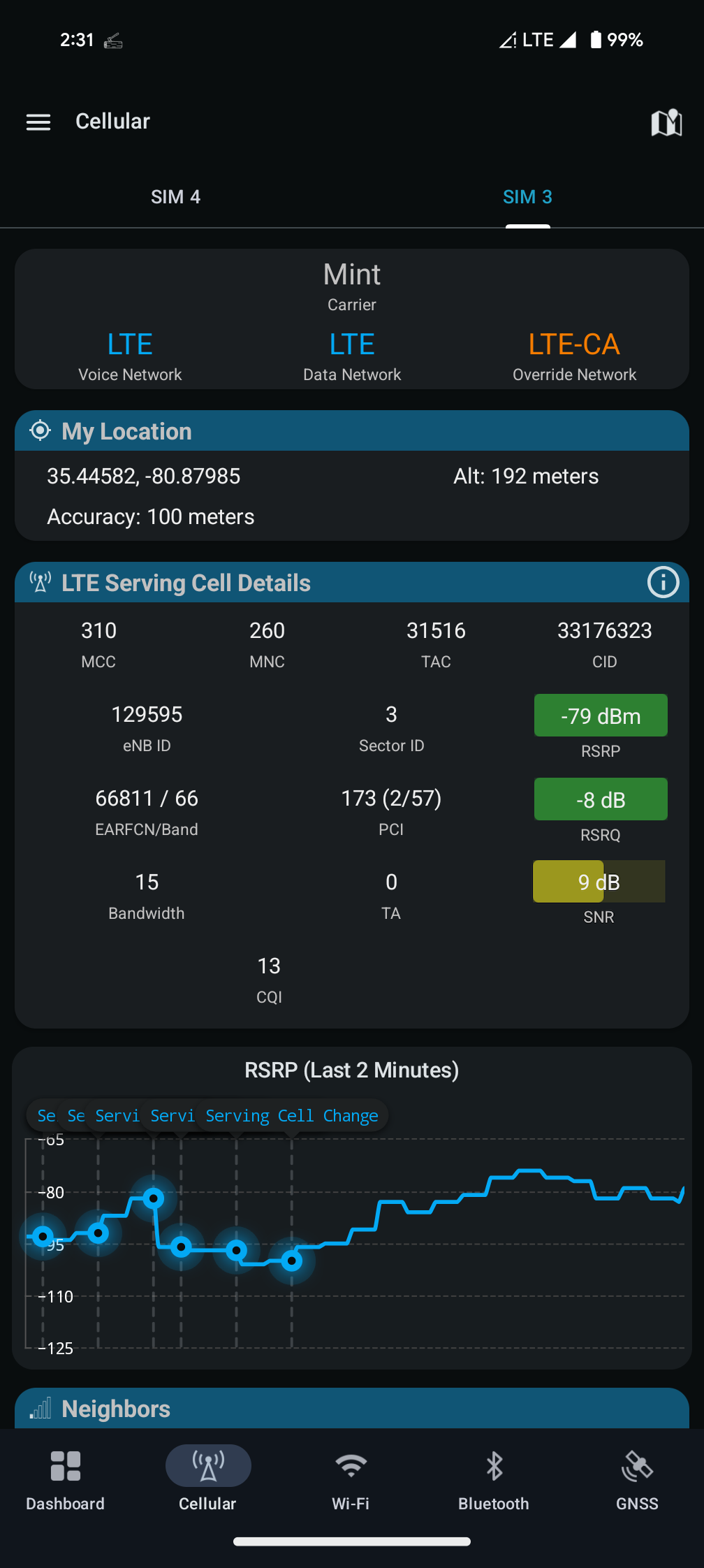 Screenshot of Network Survey