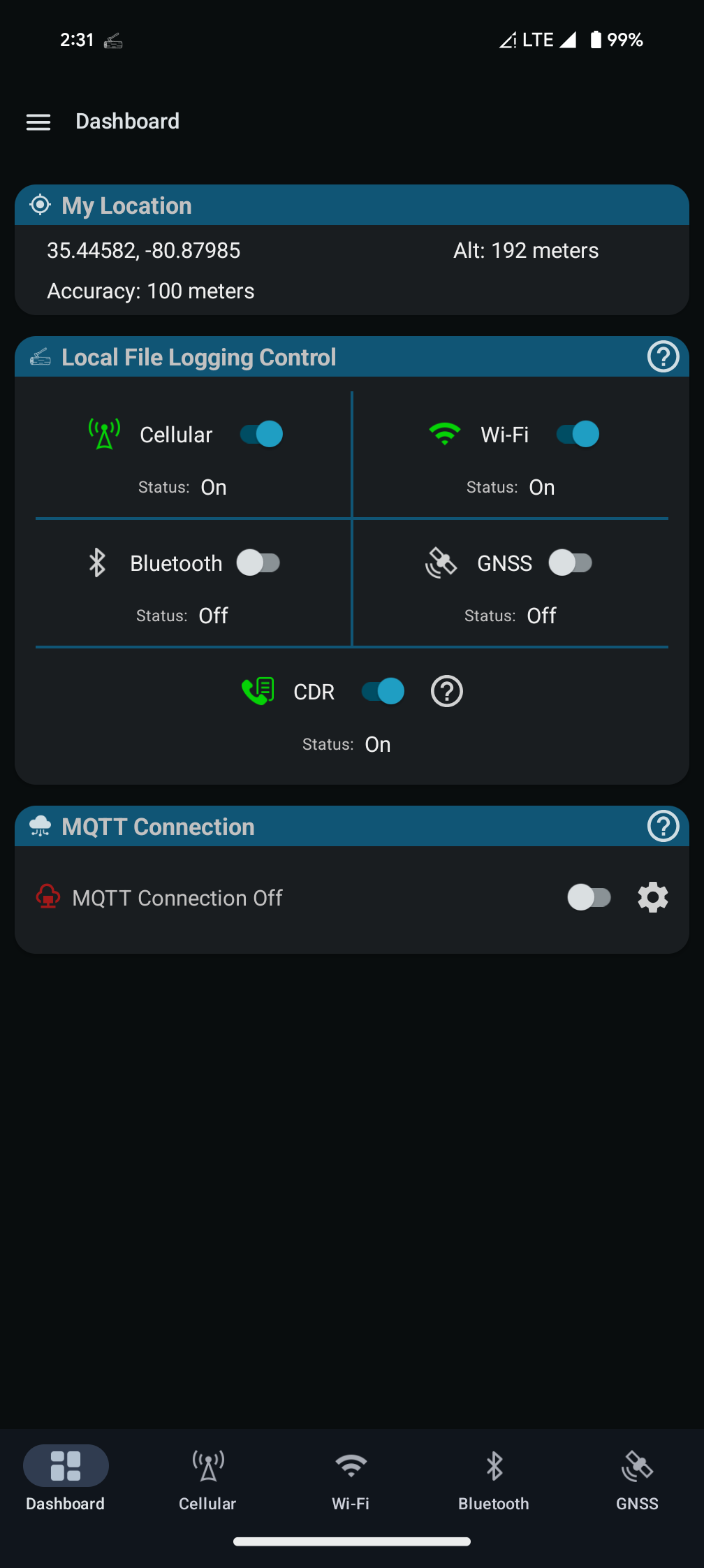 Screenshot of Network Survey
