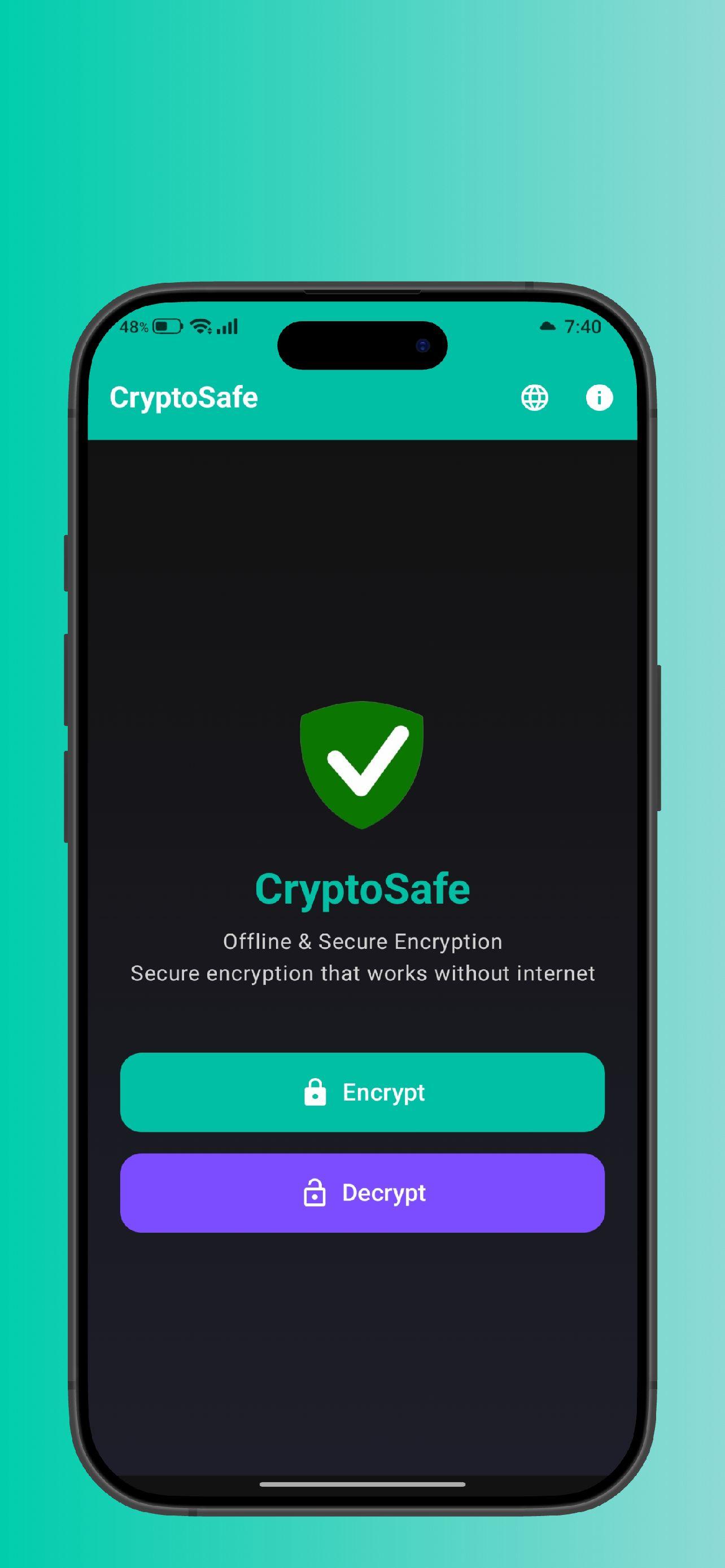 Screenshot of CryptoSafe