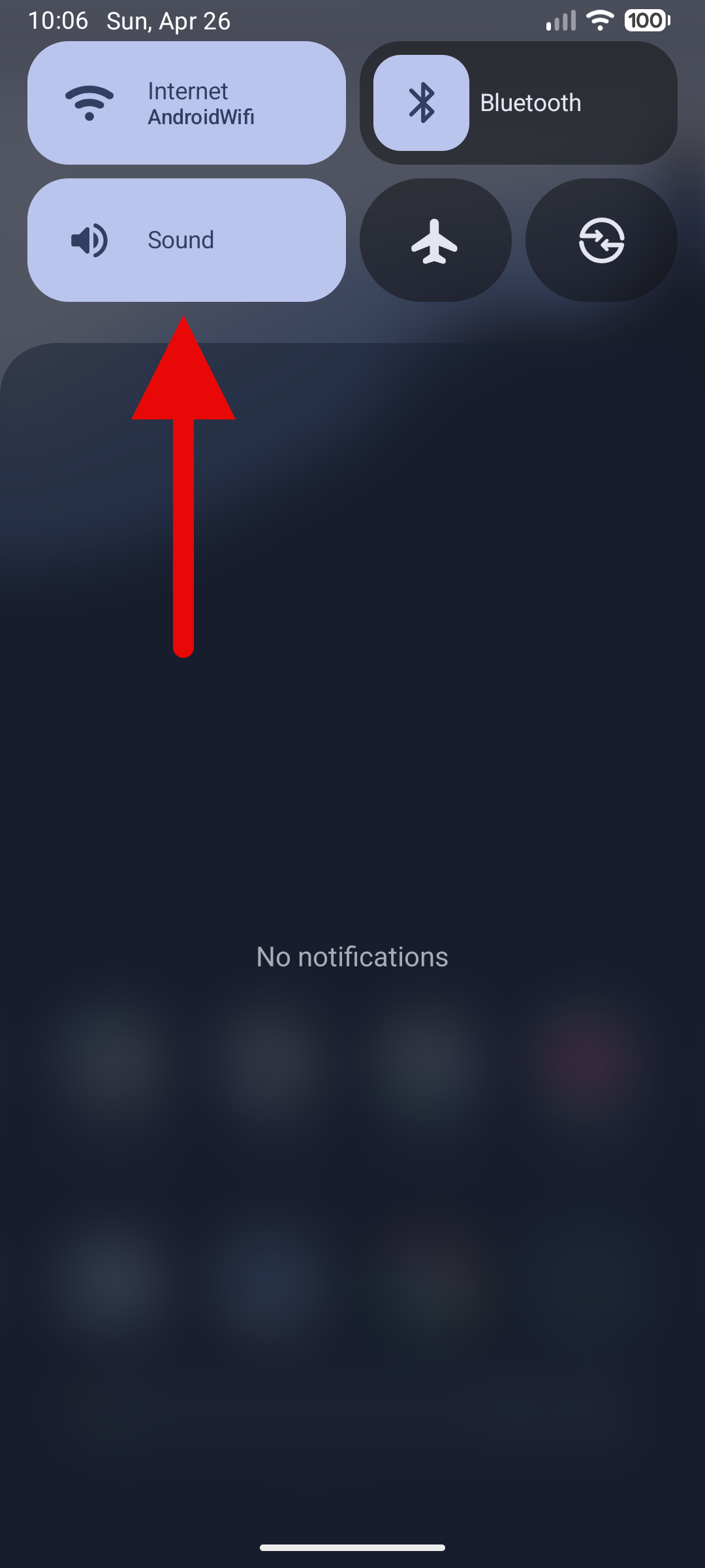 Screenshot of Quick Settings Sound Profile