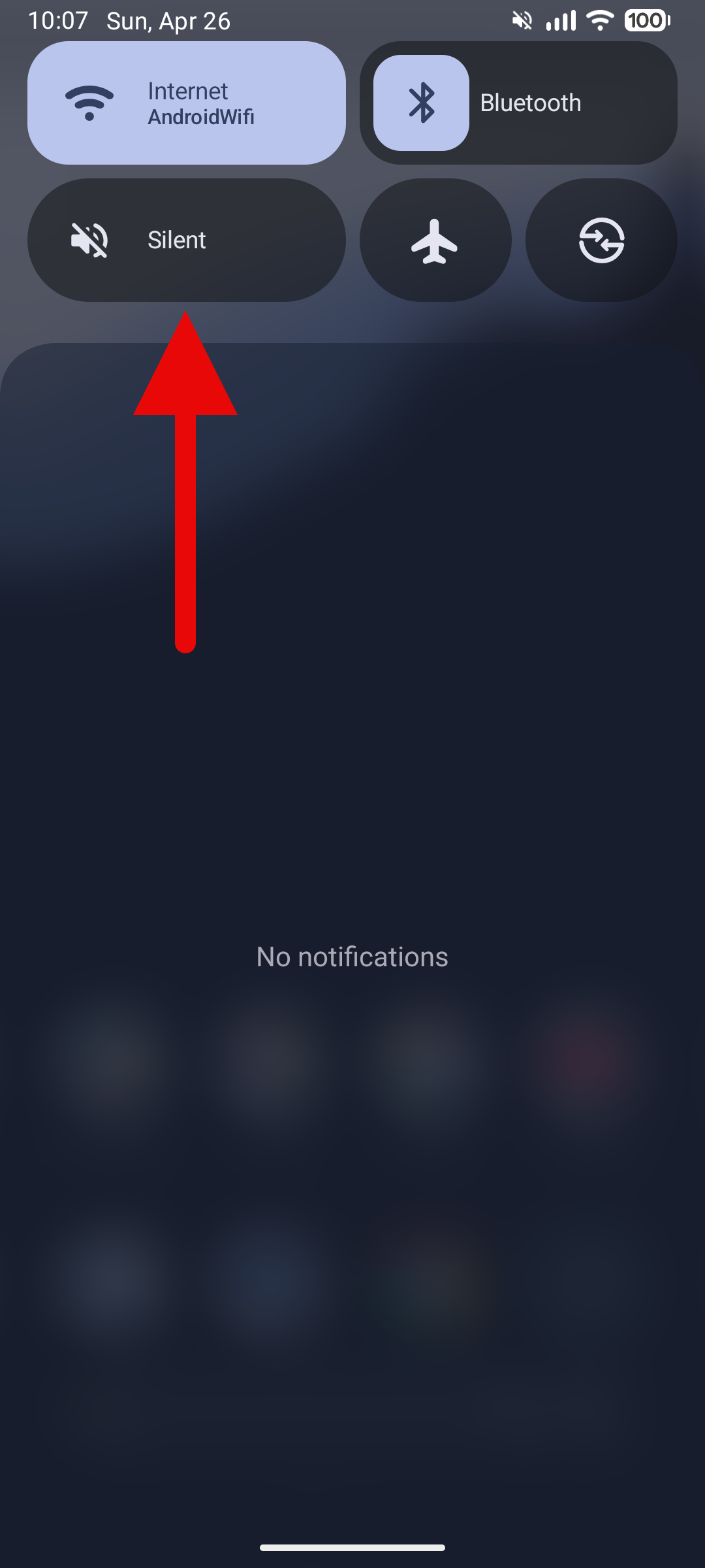 Screenshot of Quick Settings Sound Profile
