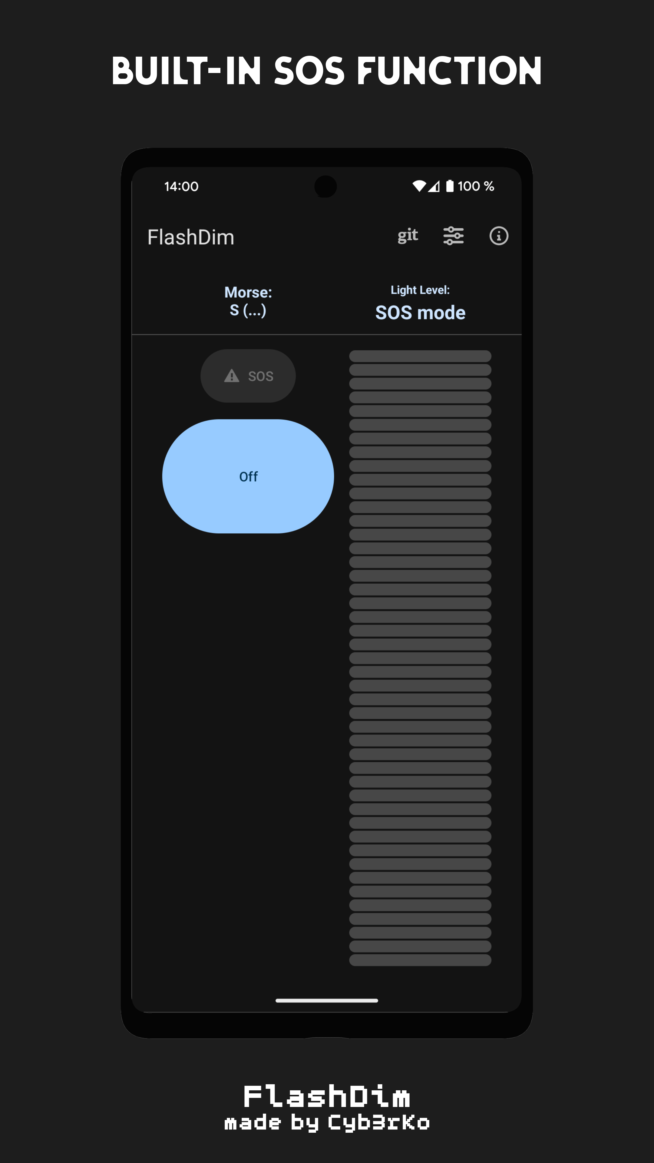 Screenshot of FlashDim - Dim your flashlight