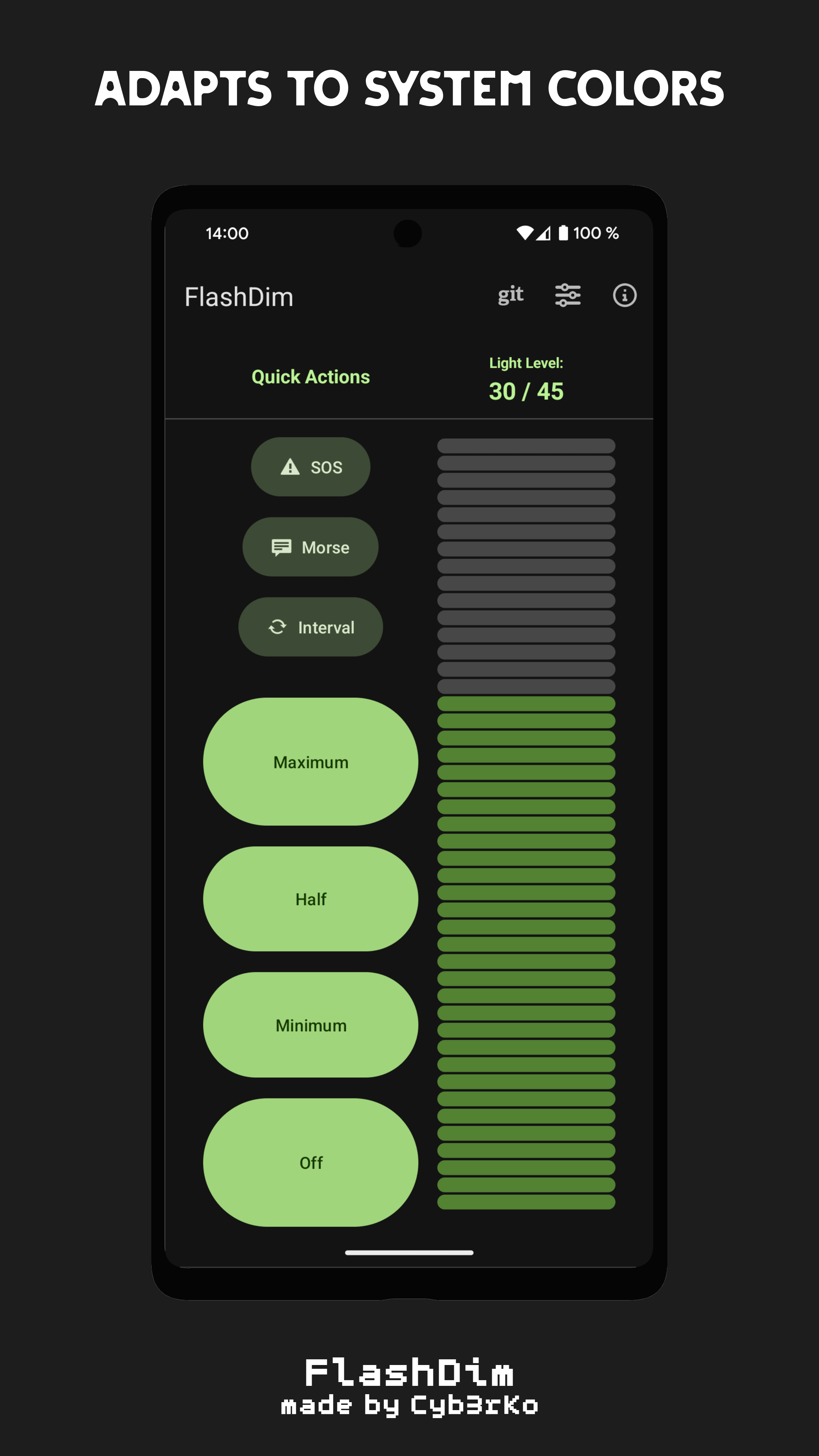 Screenshot of FlashDim - Dim your flashlight