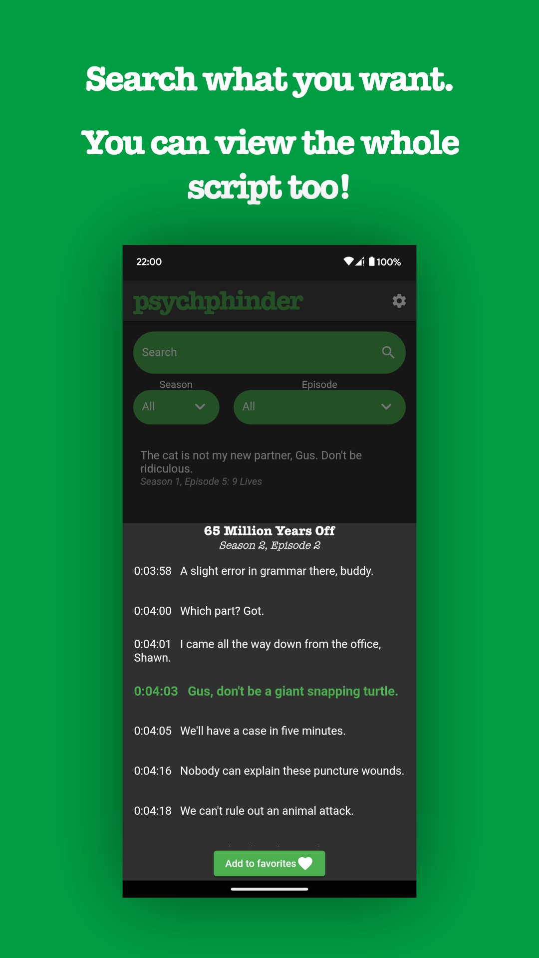 Screenshot of psychphinder
