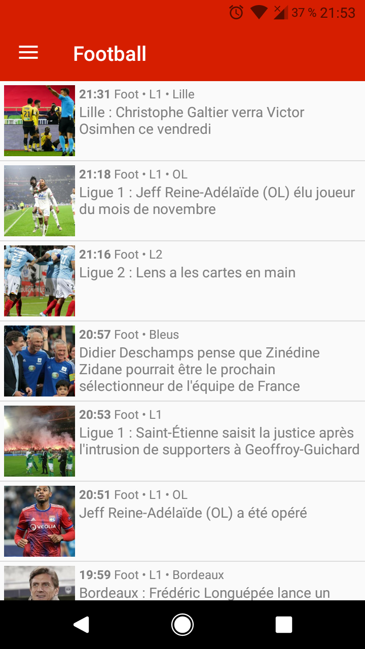 Screenshot of Equipe RSS