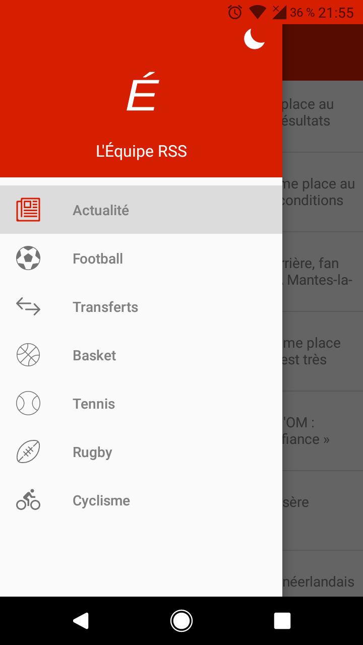 Screenshot of Equipe RSS